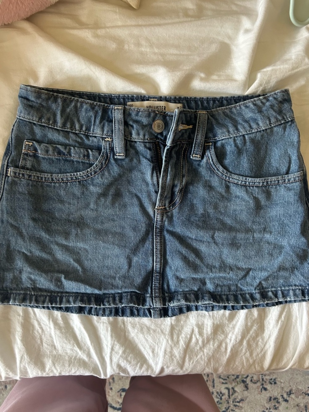 Hollister Light Blue Denim Mini Skirt